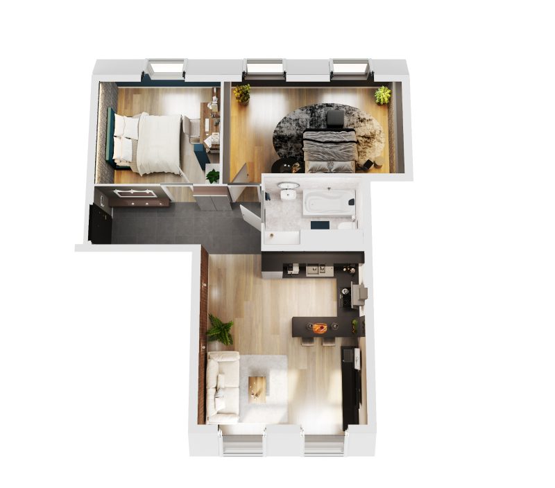 3D property floor plan for multi-unit residential development